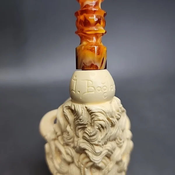 SMS I. Baglan Large Skull Estate Block Meerschaum Pipe - Image 5