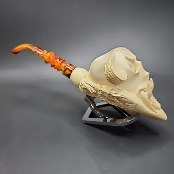 SMS I. Baglan Large Skull Estate Block Meerschaum Pipe - Image 8