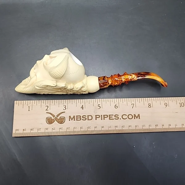 SMS I. Baglan Large Skull Estate Block Meerschaum Pipe - Image 9
