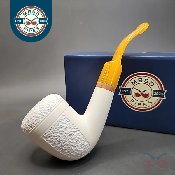 MBSD Meerschaum Deluxe Bent Dublin Block Meerschaum Pipe, Briar-Mortise [SOLD OUT]