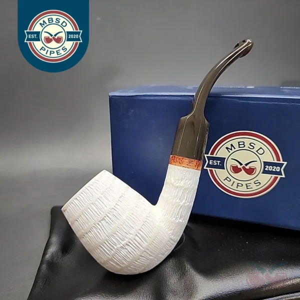 MBSD Meerschaum Deluxe Bent Egg Block Meerschaum Pipe, Briar-Mortise [SOLD]
