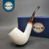 MBSD Meerschaum Deluxe Bent Billiard Block Meerschaum Pipe, Briar-Mortise [SOLD]