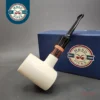 MBSD Meerschaum Deluxe Smooth Poker Block Meerschaum Pipe, Briar-Mortise