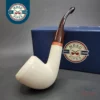 MBSD Meerschaum Deluxe Bent Rhodesian Block Meerschaum Pipe, Briar-Mortise