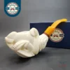MBSD Meerschaum Deluxe Claw by Kenan Block Meerschaum Pipe, Briar-Mortise