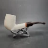 MBSD Meerschaum Deluxe Bent Billiard Block Meerschaum Pipe, Briar-Mortise [SOLD] - Image 3