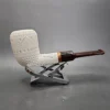 MBSD Meerschaum Deluxe Lattice Block Meerschaum Pipe, Briar-Mortise - Image 3