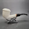 MBSD Meerschaum Deluxe Lattice Calabash Block Meerschaum Pipe, Briar-Mortise - Image 3