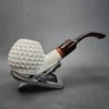 MBSD Meerschaum Deluxe Bent Brandy Block Meerschaum Pipe, Briar-Mortise - Image 3