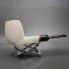 MBSD Meerschaum Deluxe Large Lattice Billiard Block Meerschaum Pipe, Briar-Mortise - Image 3