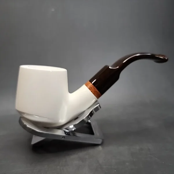 MBSD Meerschaum Deluxe Bo Pot Block Meerschaum Pipe, Briar-Mortise - Image 3