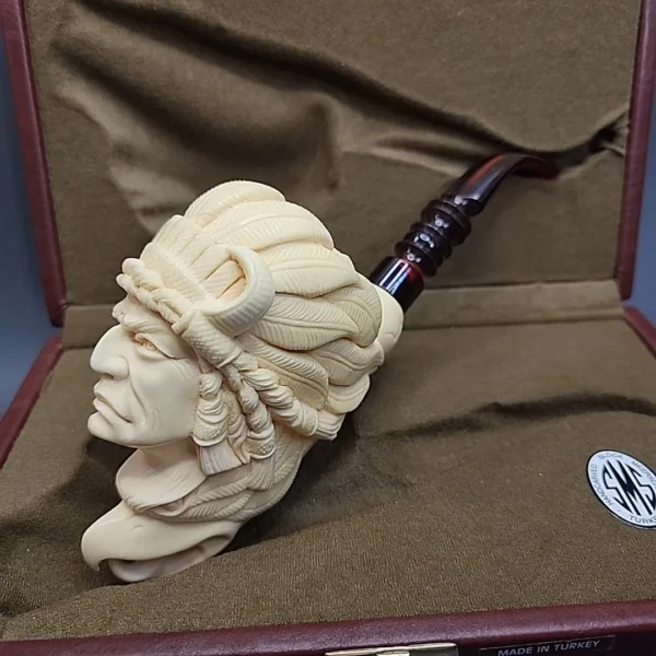 SMS Baglan Double Block Meerschaum Pipe, Display Case, Unsmoked - Image 3