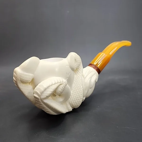 MBSD Meerschaum Deluxe Claw by Kenan Block Meerschaum Pipe, Briar-Mortise - Image 3