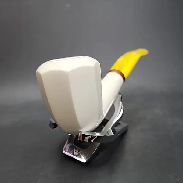 MBSD Meerschaum Deluxe Bent Block Meerschaum Pipe, Briar-Mortise - Image 4
