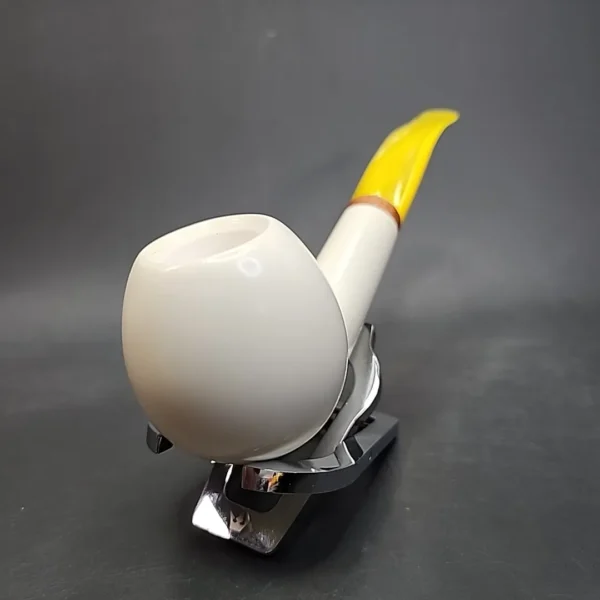 MBSD Meerschaum Deluxe Large Bent Apple Block Meerschaum Pipe, Briar-Mortise [SOLD OUT] - Image 4