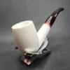 MBSD Meerschaum Deluxe Bent Billiard Block Meerschaum Pipe, Briar-Mortise [SOLD] - Image 4