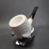 MBSD Meerschaum Deluxe Rusticated Pot Block Meerschaum Pipe, Briar-Mortise - Image 4
