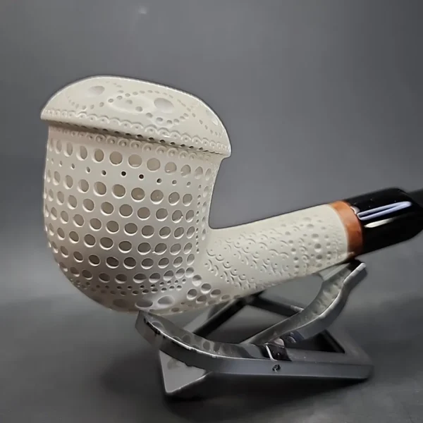 MBSD Meerschaum Deluxe Lattice Calabash Block Meerschaum Pipe, Briar-Mortise - Image 4