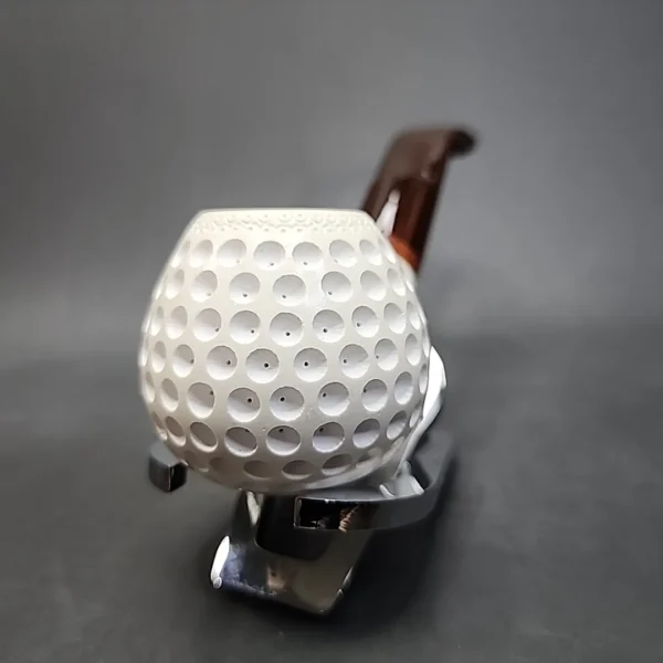 MBSD Meerschaum Deluxe Bent Brandy Block Meerschaum Pipe, Briar-Mortise - Image 4