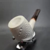 MBSD Meerschaum Deluxe Large Lattice Billiard Block Meerschaum Pipe, Briar-Mortise - Image 4