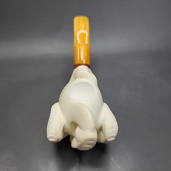 MBSD Meerschaum Deluxe Claw by Kenan Block Meerschaum Pipe, Briar-Mortise - Image 4