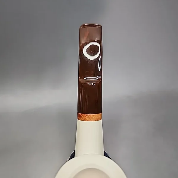 MBSD Meerschaum Deluxe Smooth Bent Egg Block Meerschaum Pipe, Briar-Mortise - Image 6