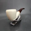 MBSD Meerschaum Deluxe Bent Rhodesian Block Meerschaum Pipe, Briar-Mortise - Image 6