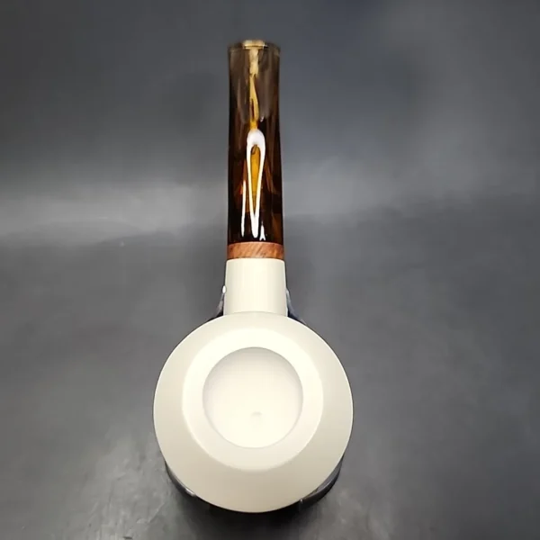 MBSD Meerschaum Deluxe Bent Rhodesian Block Meerschaum Pipe, Briar-Mortise - Image 7