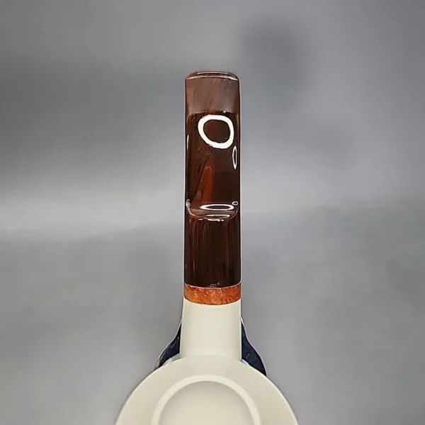 MBSD Meerschaum Deluxe Bent Rhodesian Block Meerschaum Pipe, Briar-Mortise - Image 7