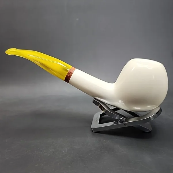 MBSD Meerschaum Deluxe Large Bent Apple Block Meerschaum Pipe, Briar-Mortise [SOLD OUT] - Image 7