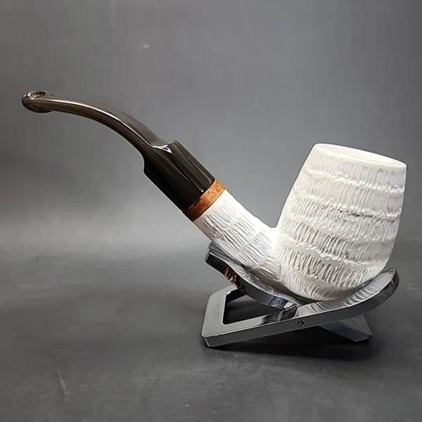 MBSD Meerschaum Deluxe Bent Egg Block Meerschaum Pipe, Briar-Mortise [SOLD] - Image 7