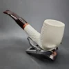 MBSD Meerschaum Deluxe Bent Billiard Block Meerschaum Pipe, Briar-Mortise [SOLD] - Image 7