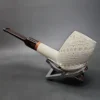 MBSD Meerschaum Deluxe Large Lattice Billiard Block Meerschaum Pipe, Briar-Mortise - Image 7