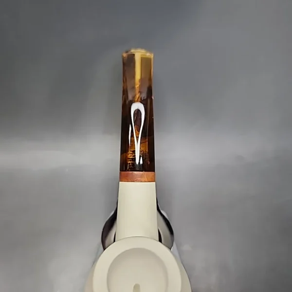 MBSD Meerschaum Deluxe Bent Brandy Block Meerschaum Pipe, Briar-Mortise - Image 7