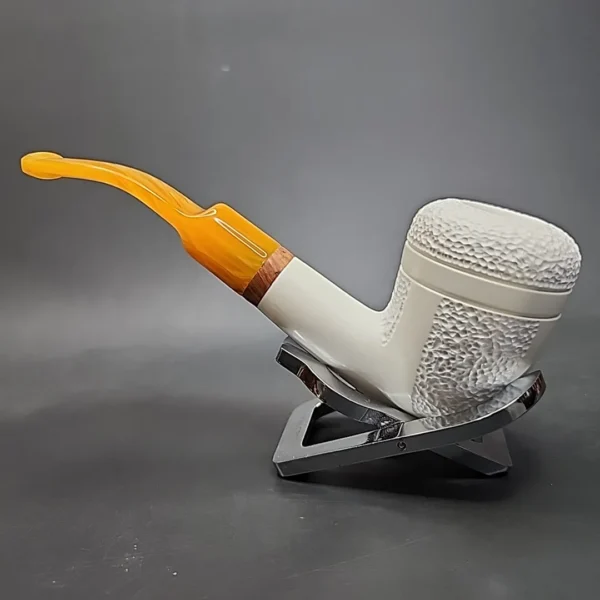 MBSD Meerschaum Deluxe Bent Dublin Block Meerschaum Pipe, Briar-Mortise [SOLD OUT] - Image 8