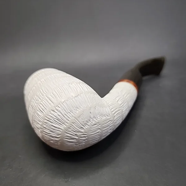MBSD Meerschaum Deluxe Bent Egg Block Meerschaum Pipe, Briar-Mortise [SOLD] - Image 8