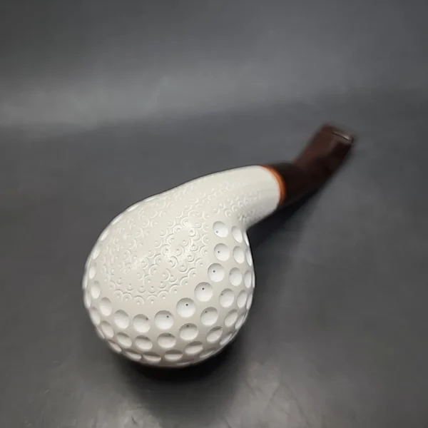 MBSD Meerschaum Deluxe Bent Brandy Block Meerschaum Pipe, Briar-Mortise - Image 8