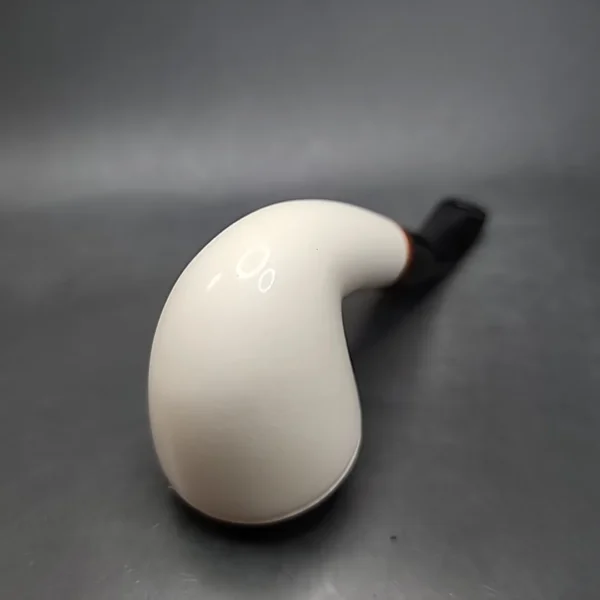 MBSD Meerschaum Deluxe Bent Rhodesian Block Meerschaum Pipe, Briar-Mortise [SOLD] - Image 8