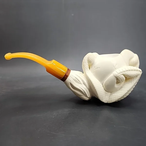 MBSD Meerschaum Deluxe Claw by Kenan Block Meerschaum Pipe, Briar-Mortise - Image 8