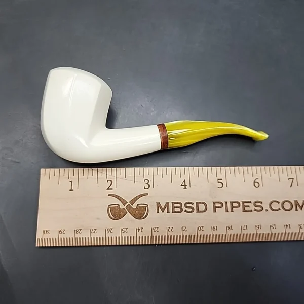 MBSD Meerschaum Deluxe Bent Block Meerschaum Pipe, Briar-Mortise - Image 9