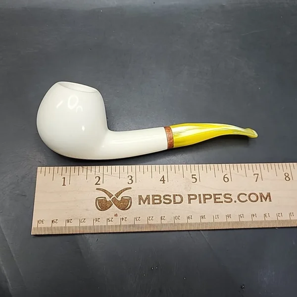 MBSD Meerschaum Deluxe Large Bent Apple Block Meerschaum Pipe, Briar-Mortise [SOLD OUT] - Image 9