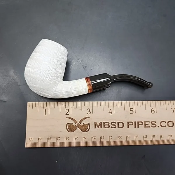MBSD Meerschaum Deluxe Bent Egg Block Meerschaum Pipe, Briar-Mortise [SOLD] - Image 9