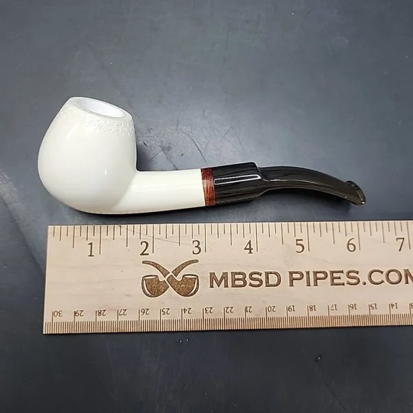 MBSD Meerschaum Deluxe Bent Egg Block Meerschaum Pipe, Briar-Mortise - Image 9