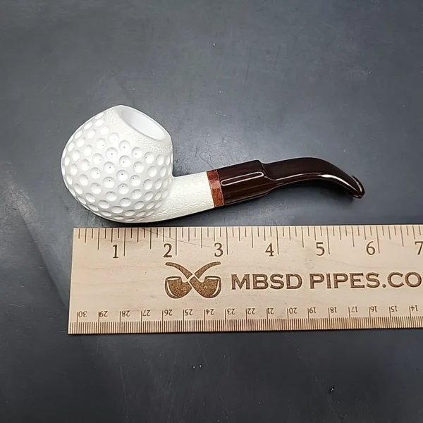 MBSD Meerschaum Deluxe Bent Brandy Block Meerschaum Pipe, Briar-Mortise - Image 9