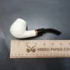 MBSD Meerschaum Deluxe Bent Brandy Block Meerschaum Pipe, Briar-Mortise - Image 9