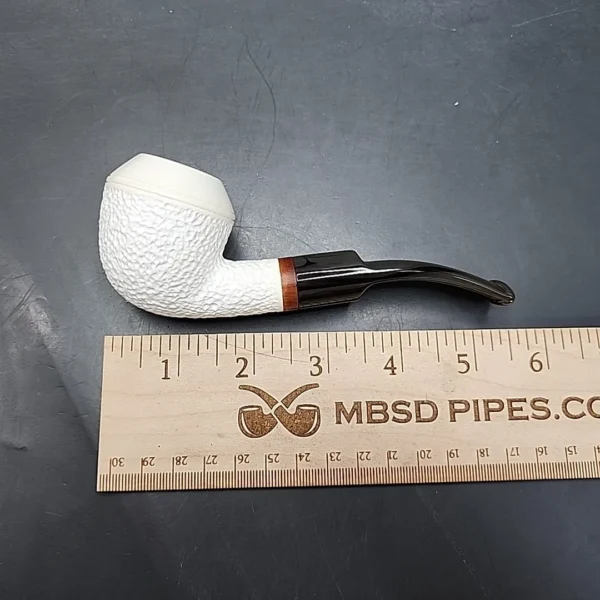 MBSD Meerschaum Deluxe Bent Rhodesian Block Meerschaum Pipe, Briar-Mortise - Image 9