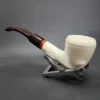 MBSD Meerschaum Deluxe Bent Rhodesian Block Meerschaum Pipe, Briar-Mortise - Image 9