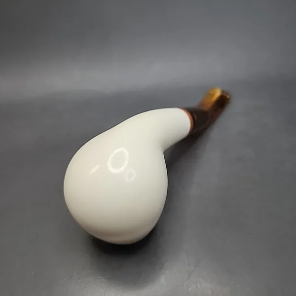 MBSD Meerschaum Deluxe Bent Brandy Block Meerschaum Pipe, Briar-Mortise - Image 9