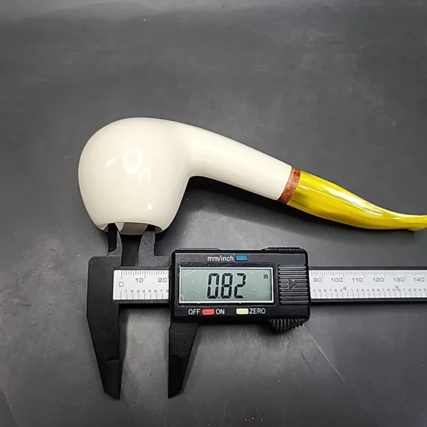 MBSD Meerschaum Deluxe Large Bent Apple Block Meerschaum Pipe, Briar-Mortise [SOLD OUT] - Image 10