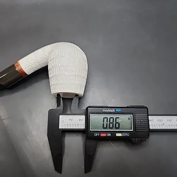 MBSD Meerschaum Deluxe Bent Egg Block Meerschaum Pipe, Briar-Mortise [SOLD] - Image 10
